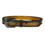 Handcrafted Western Leather Belt with a floral carved design and durable buckle