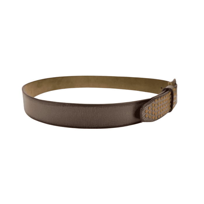 Vintage Western Studded Leather Brown Belt for Men
