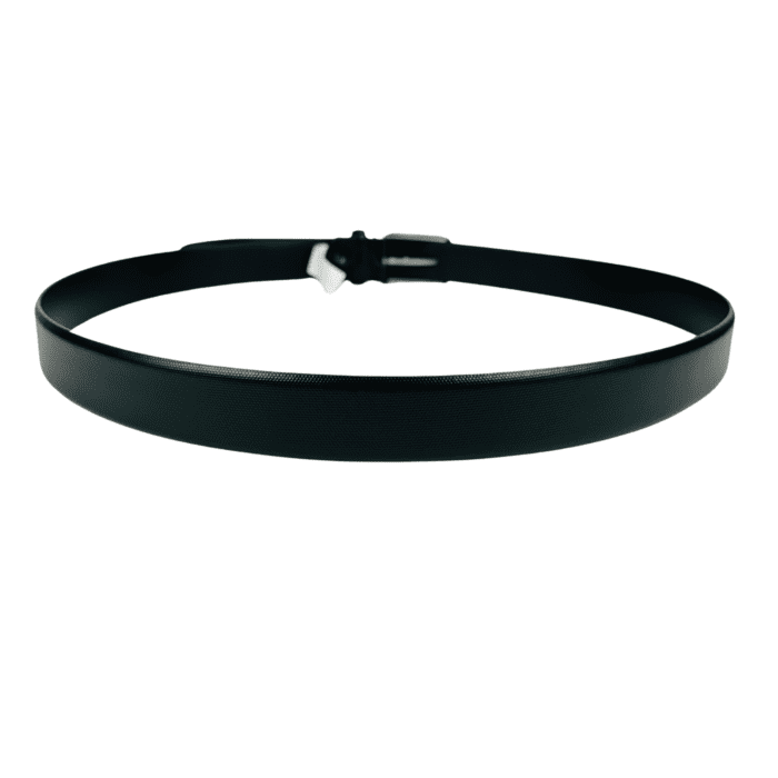 Elegant Semi-Formal Black Leather Belt for Men