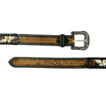Handcrafted Western Leather Belt with a floral carved design and durable buckle