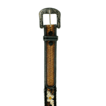 Handcrafted Western Leather Belt with a floral carved design and durable buckle