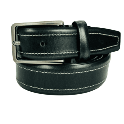 Premium Black Semi-Formal Chicago Leather Belt for Men