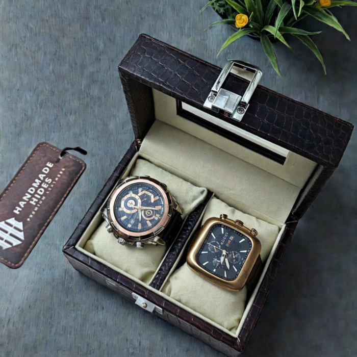 Luxury Crocodile Leather Watch Box