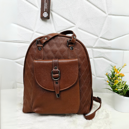 Handcrafted Brown Leather Backpack for Women & Girls | Stylish, Durable & Versatile for Everyday Use