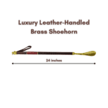 Luxury Leather-Handled Brass Shoehorn – 24-Inch Long Handle for Effortless Use