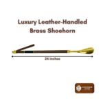 Luxury Leather-Handled Brass Shoehorn – Premium Extended Shoehorn with Elegant Handle & Strap for Easy Use – Gift for Men and Women