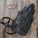 Handcrafted Dark Brown Leather Sling Bag – Stylish & Durable