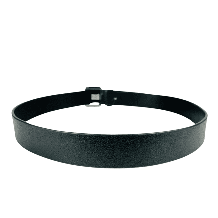 Black leather belt for men, handcrafted from premium full-grain leather with an adjustable metal buckle. Perfect for casual or formal outfits.