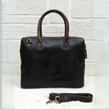 Dark Brown Leather Laptop Bag | Handmade Briefcase for Men & Women | Professional Office Bag with Adjustable Strap