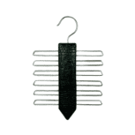 Premium Black Leather Tie & Belt Hanger – Space-Saving Closet Organizer