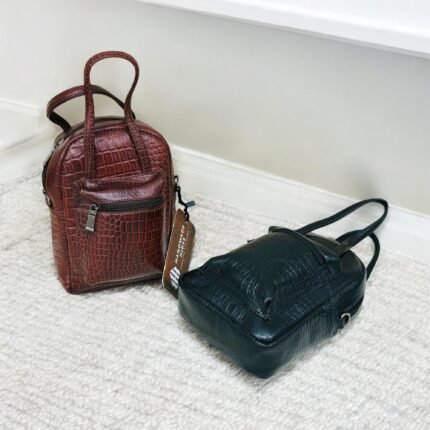 Handmade Crocodile-Embossed Leather Handbag