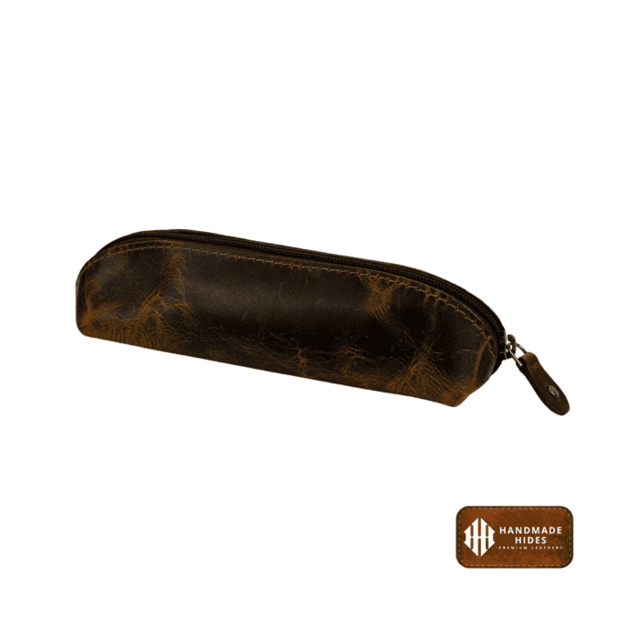 Premium Brown Leather Sunglass Pouch with sleek design and genuine leather texture