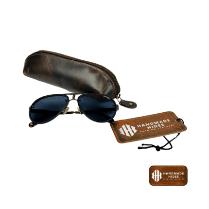 Dark Brown Leather Sunglass Pouch