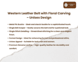 Elegant brown leather formal belt for men with a metal pin buckle, single stitch detailing, and premium craftsmanship by Handmade Hides.