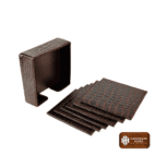 Handmade Brown Leather Coaster Set