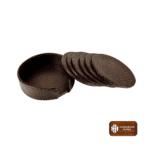 Luxury round leather coasters in premium brown leather with a matching holder, perfect for protecting furniture and enhancing decor in home or office settings.