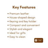 House-shaped red leather keyring and key holder by Handmade Hides, crafted from premium leather for a stylish and durable design, perfect for men and women.