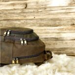 Vintage Brown Leather Backpack with Adjustable Straps