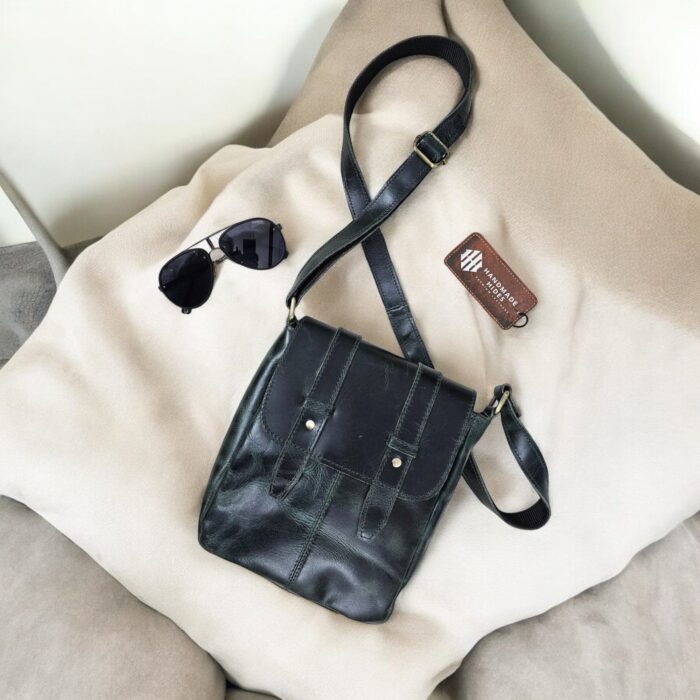 Handcrafted Leather Sling Bag - Premium Goat Leather Crossbody Bag