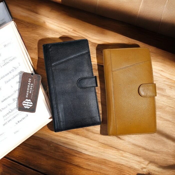 Handmade leather travel wallet