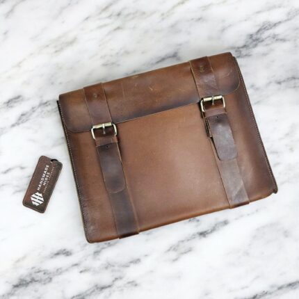Handmade leather file folder