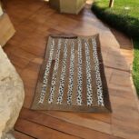 Handmade leopard print leather doormat