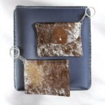 Set of 6 hair-on goat leather keychains