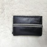 Set of 3 leather card holders in black, brown, and blue