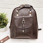 Handmade Dark Brown Leather Backpack with a classic, elegant design and durable straps
