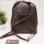 Handmade Dark Brown Leather Backpack with a classic, elegant design and durable straps