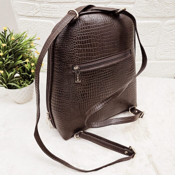 Handmade Dark Brown Leather Backpack with a classic, elegant design and durable straps