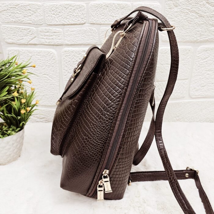 Handmade Dark Brown Leather Backpack with a classic, elegant design and durable straps