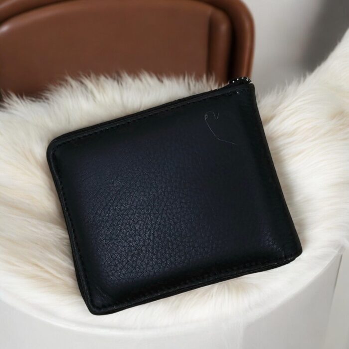 leather bifold wallet with zip