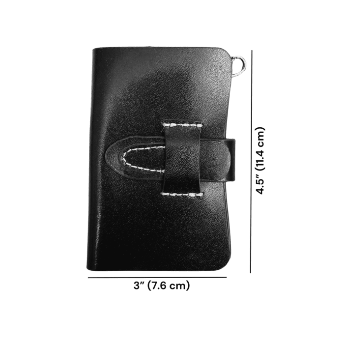 Set of 2 Leather Key Holder Wallets – Black & Brown