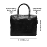 handmade brown leather briefcase