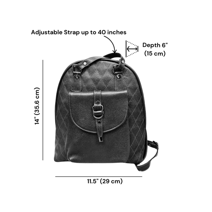 Handmade Dark Brown Leather Backpack with a classic, elegant design and durable straps