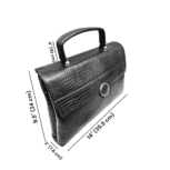 Crocodile Textured Leather Handbag – Green Satchel Bag for Women