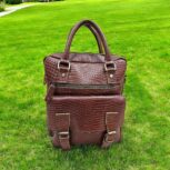 Handmade crocodile-embossed leather messenger bag – luxury laptop satchel