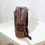 Handmade Marbled Leather Laptop Backpack with Adjustable Straps