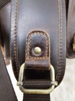 Handmade Marbled Leather Laptop Backpack with Adjustable Straps