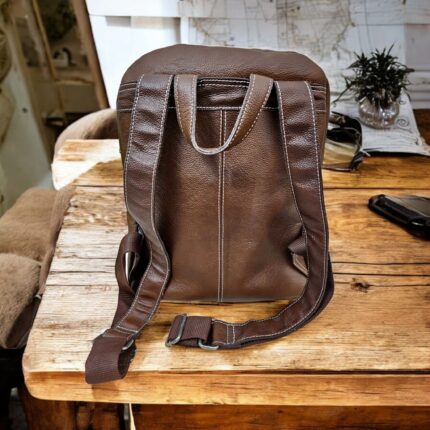 Luxury handmade full-grain leather backpack with ergonomic adjustable straps