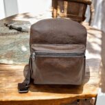 Luxury handmade full-grain leather backpack with ergonomic adjustable straps