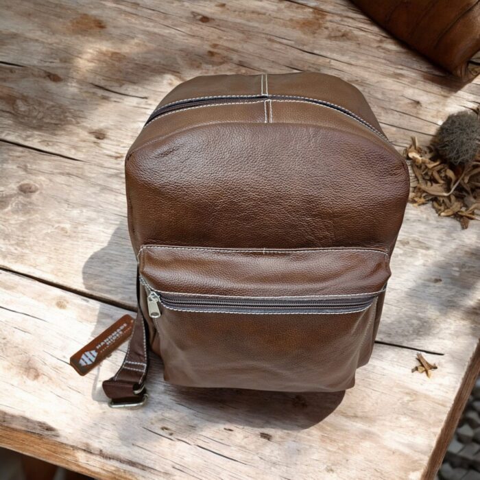 Luxury handmade full-grain leather backpack with ergonomic adjustable straps