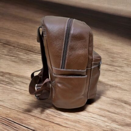 Luxury handmade full-grain leather backpack with ergonomic adjustable straps