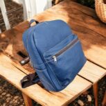 Luxury handmade full-grain leather backpack with ergonomic adjustable straps