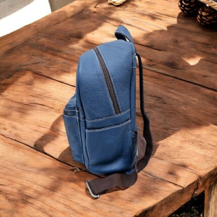 Royal Blue Leather Backpack