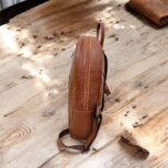Premium Handmade Crocodile-Embossed Leather Backpack in Brown – Luxury Work and Travel Bag with Multiple Compartments