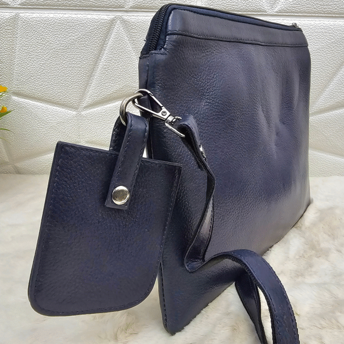Handmade leather tablet sleeve in brown with strap