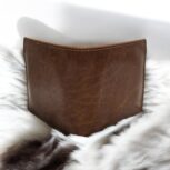Handmade brown leather bifold wallet
