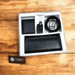 Handmade black leather gift set